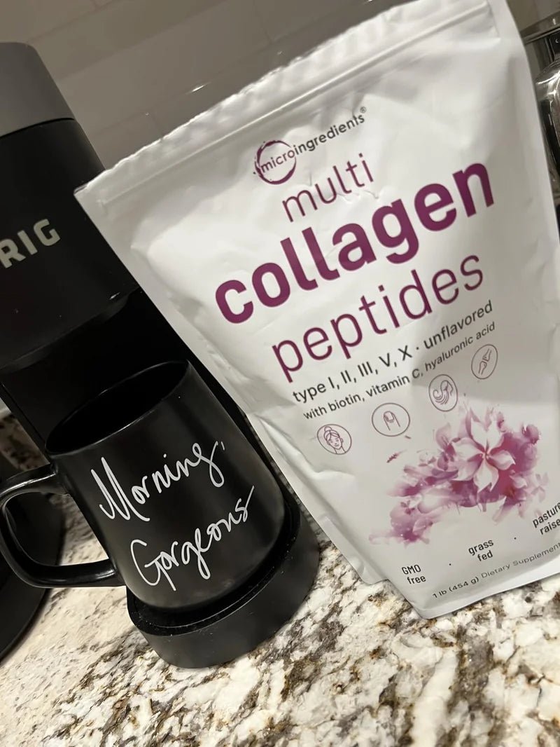Mariana con su café de la mañana y Multi Collagen