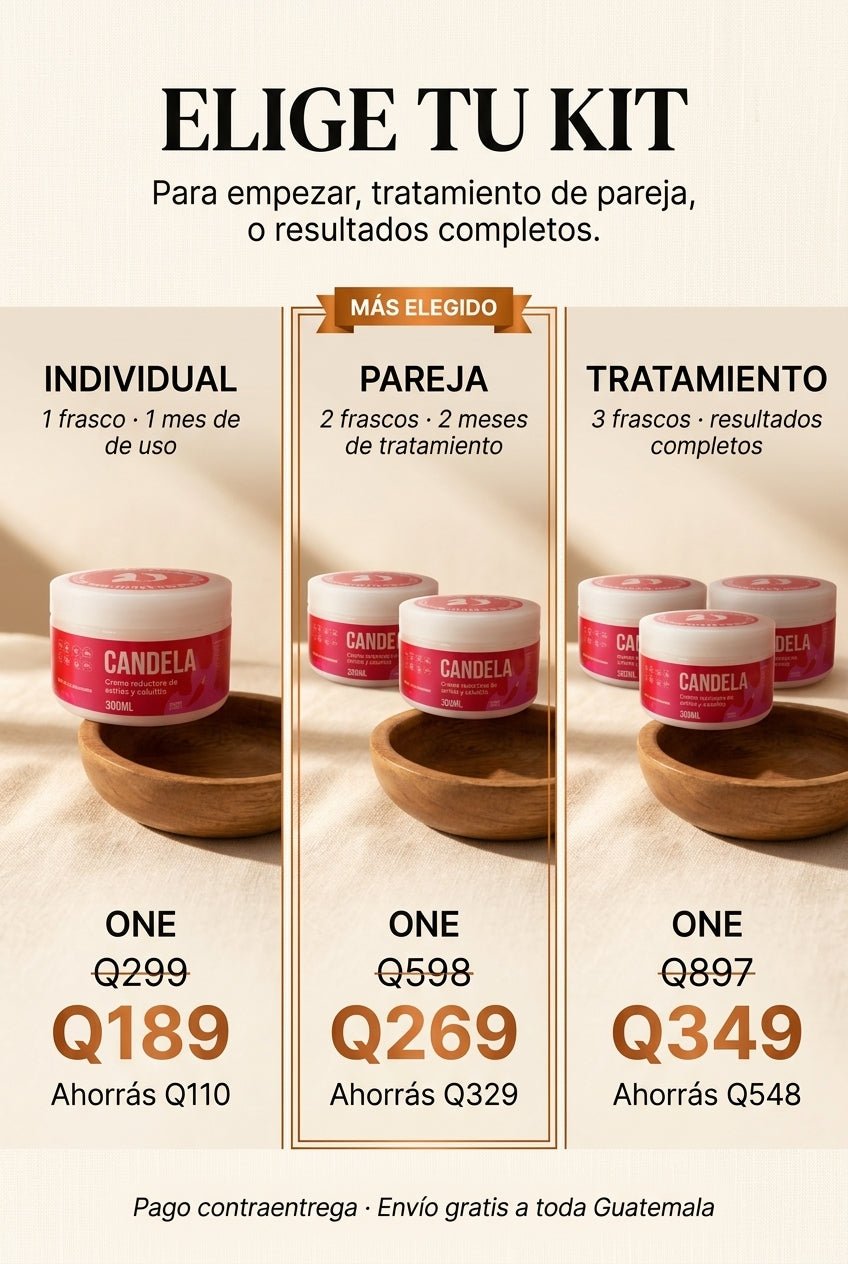 Elige tu kit — individual Q189, pareja Q269, tratamiento completo Q349
